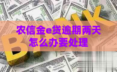 农信金e贷逾期两天怎么办要处理