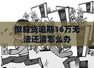 微粒贷逾期16万无法还清怎么办