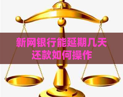 新网银行能延期几天还款如何操作