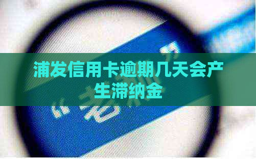 浦发信用卡逾期几天会产生滞纳金