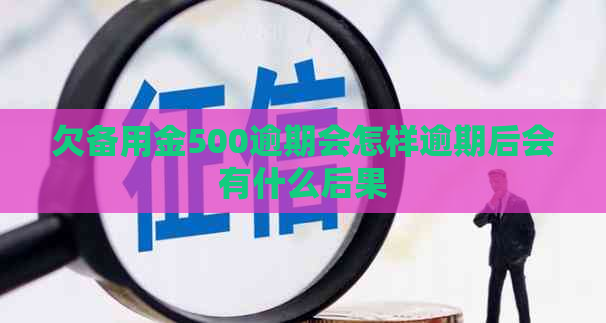 欠备用金500逾期会怎样逾期后会有什么后果
