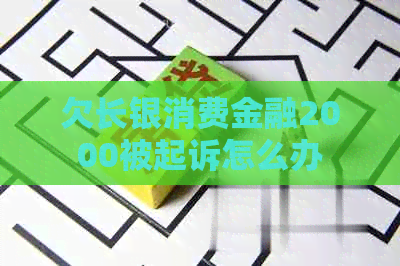 欠长银消费金融2000被起诉怎么办