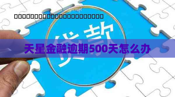 天星金融逾期500天怎么办