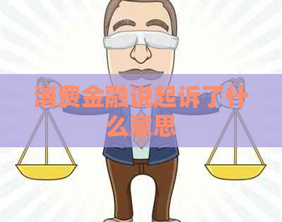 消费金融说起诉了什么意思