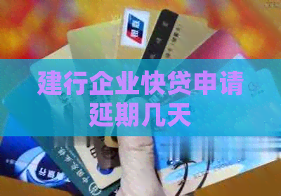 建行企业快贷申请延期几天