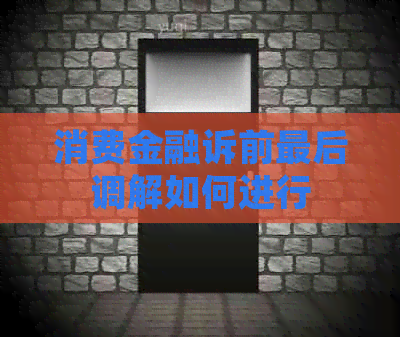 消费金融诉前最后调解如何进行