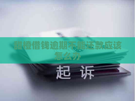 甜橙借钱逾期不能还款应该怎么办