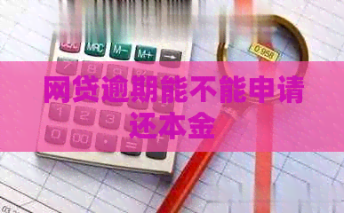 网贷逾期能不能申请还本金