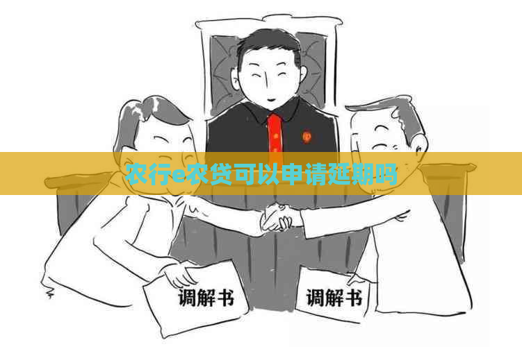 农行e农贷可以申请延期吗