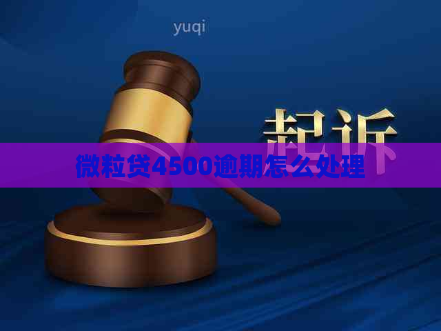微粒贷4500逾期怎么处理