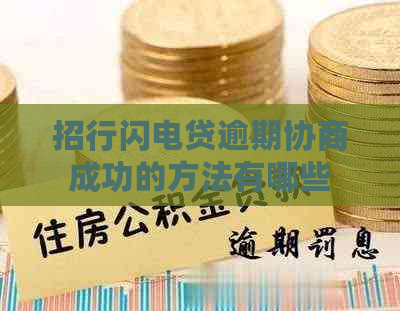 招行闪电贷逾期协商成功的方法有哪些
