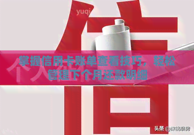 掌握信用卡账单查看技巧，轻松管理下个月还款明细