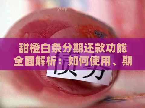 甜橙白条分期还款功能全面解析：如何使用、期限及费用一览