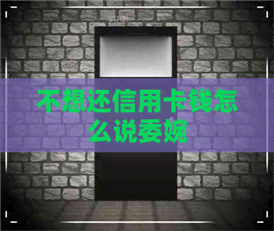 不想还信用卡钱怎么说委婉