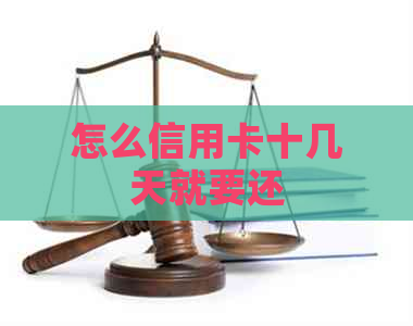 怎么信用卡十几天就要还