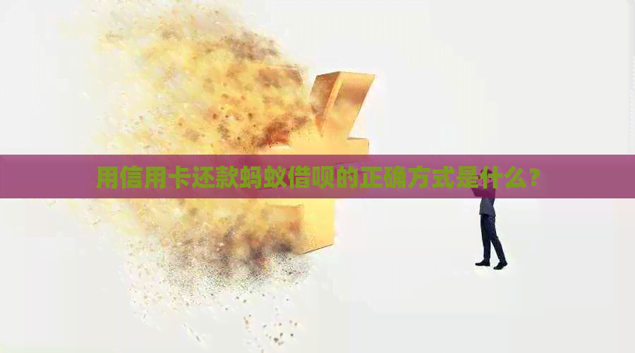 用信用卡还款蚂蚁网贷的正确方式是什么？