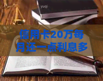 信用卡20万每月还一点利息多少：银行信用卡20万一个月利息计算方法及解读