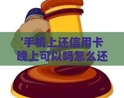 '手机上还信用卡晚上可以吗怎么还款' - 如何使用手机在晚上还款信用卡？