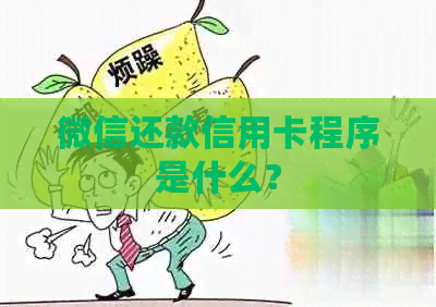 微信还款信用卡程序是什么？