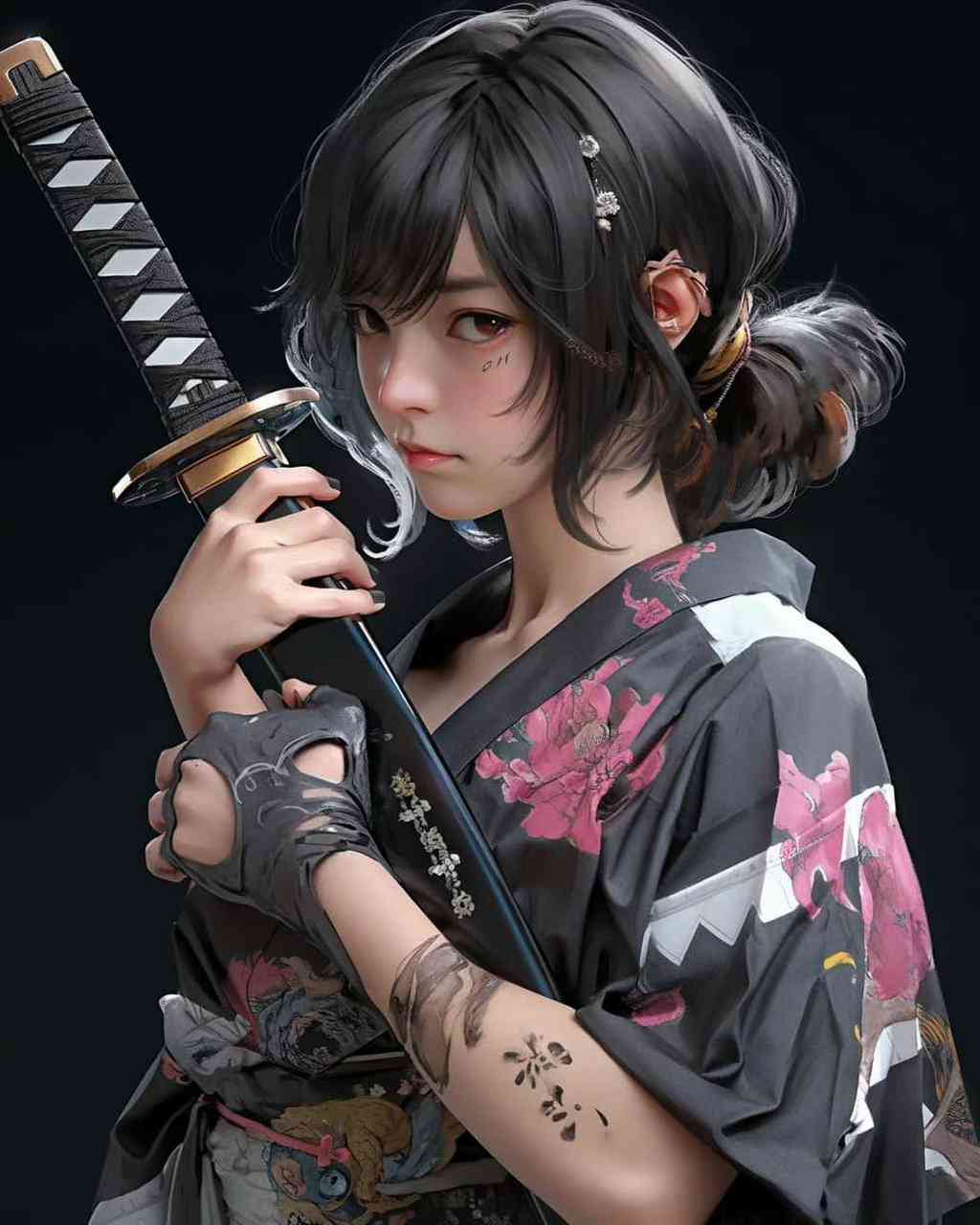ai绘画生成二次元武士