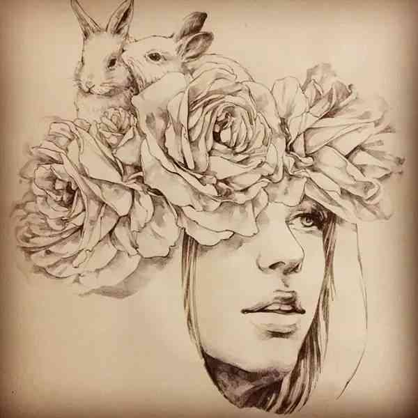 手绘写实风格人物插画作品：创作设计欣与知网素材图片精选