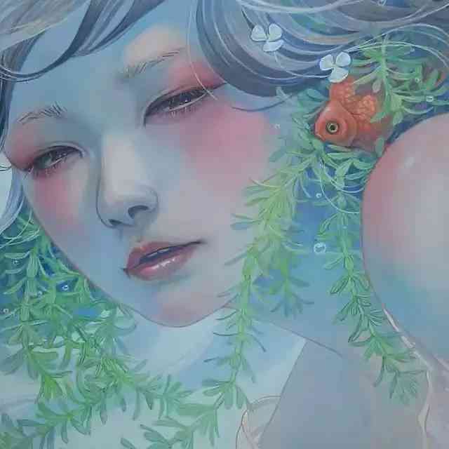手绘写实风格人物插画作品：创作设计欣与知网素材图片精选