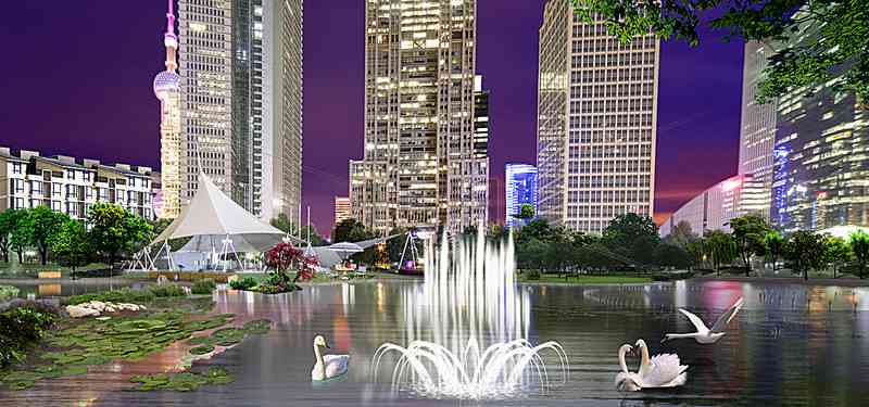 城市景观模型素材库：免费场景图片素材免费