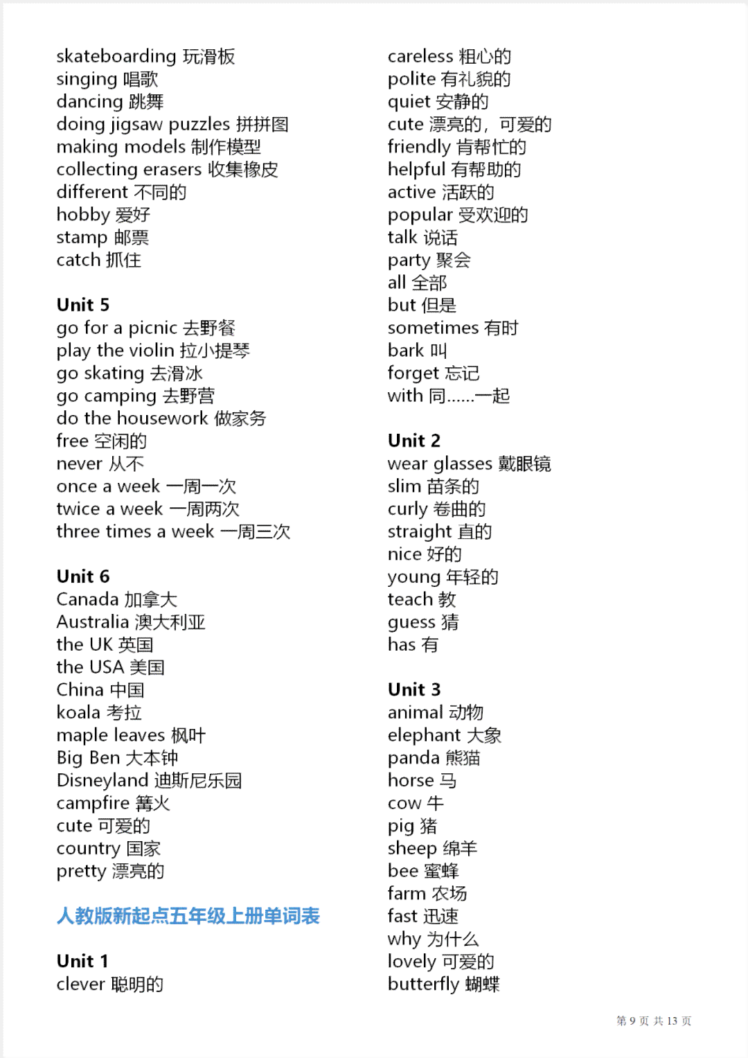小学英语单词智能生成词表