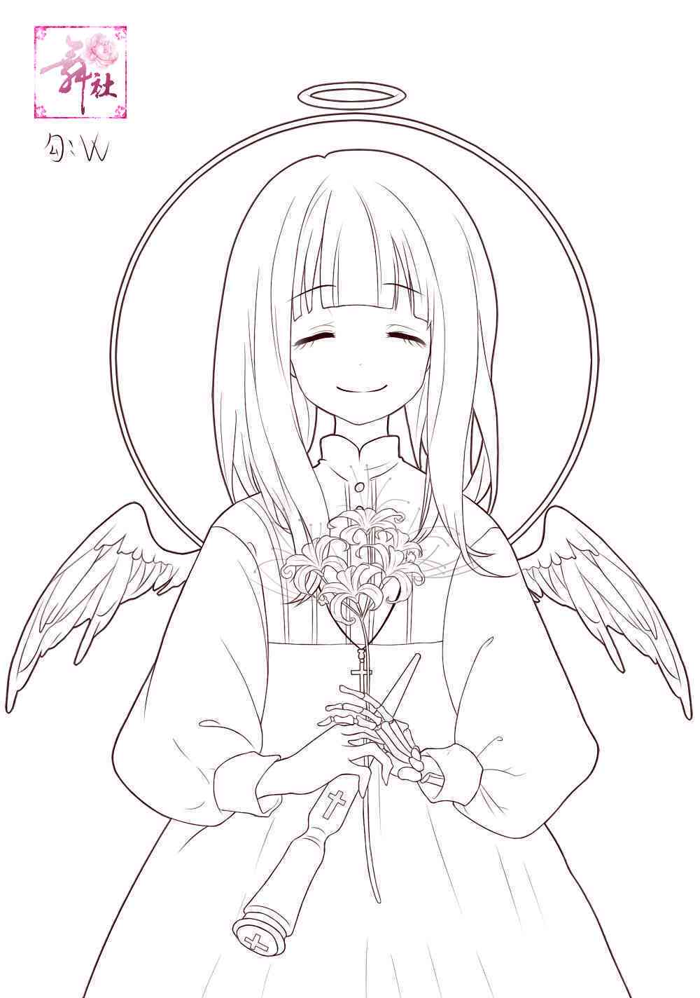 二次元天使插画：素材教程与画法简笔画全攻略