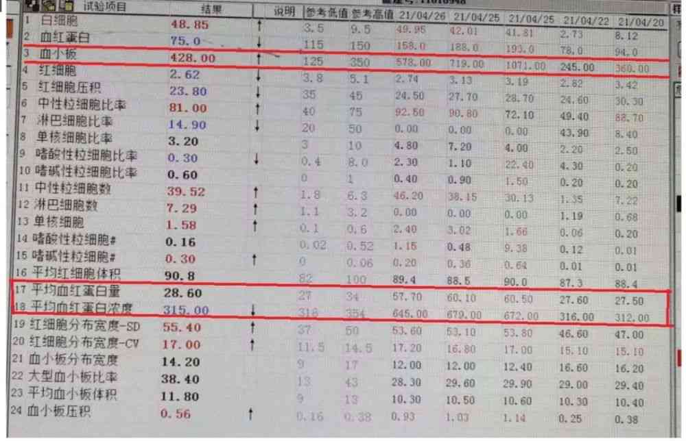 ai血液检查报告