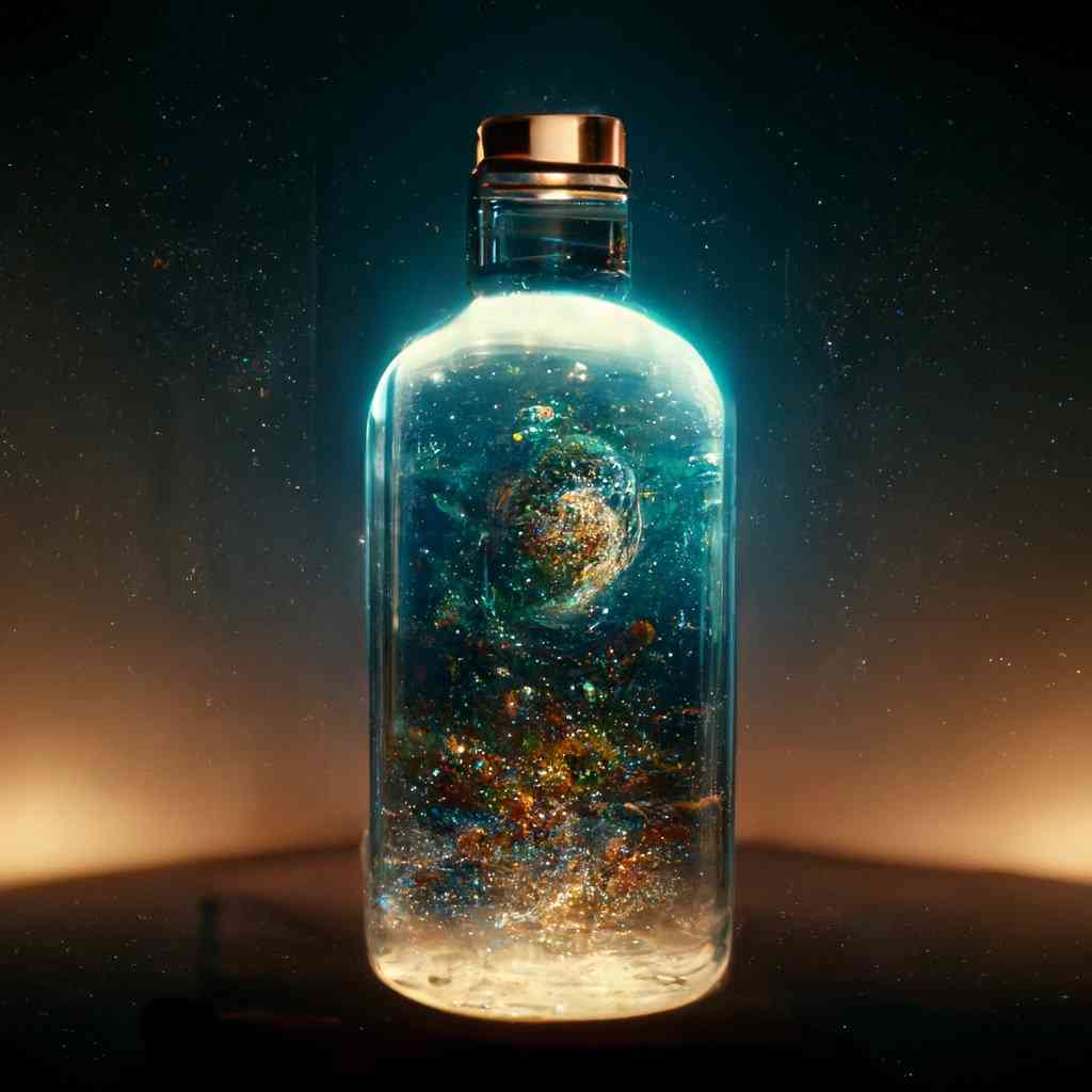 ai创作星空玻璃瓶