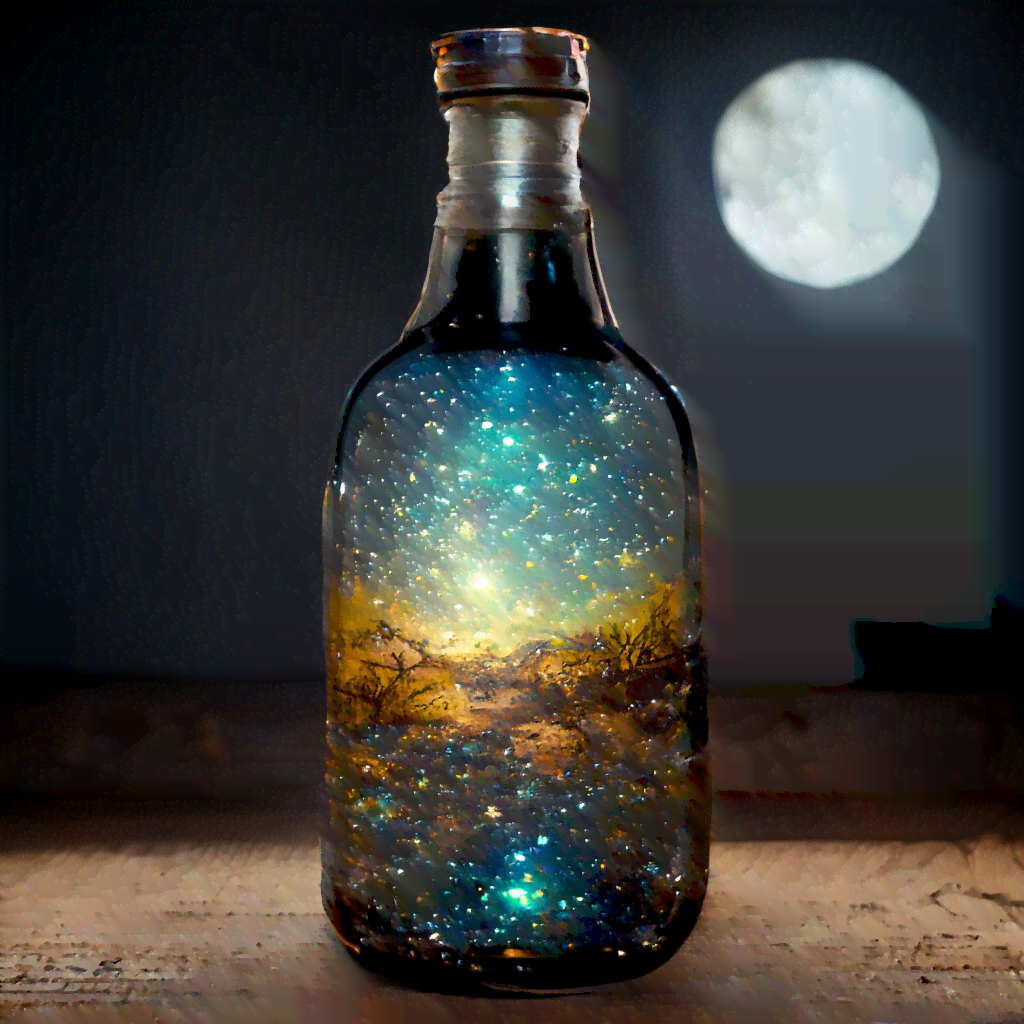 ai创作星空玻璃瓶
