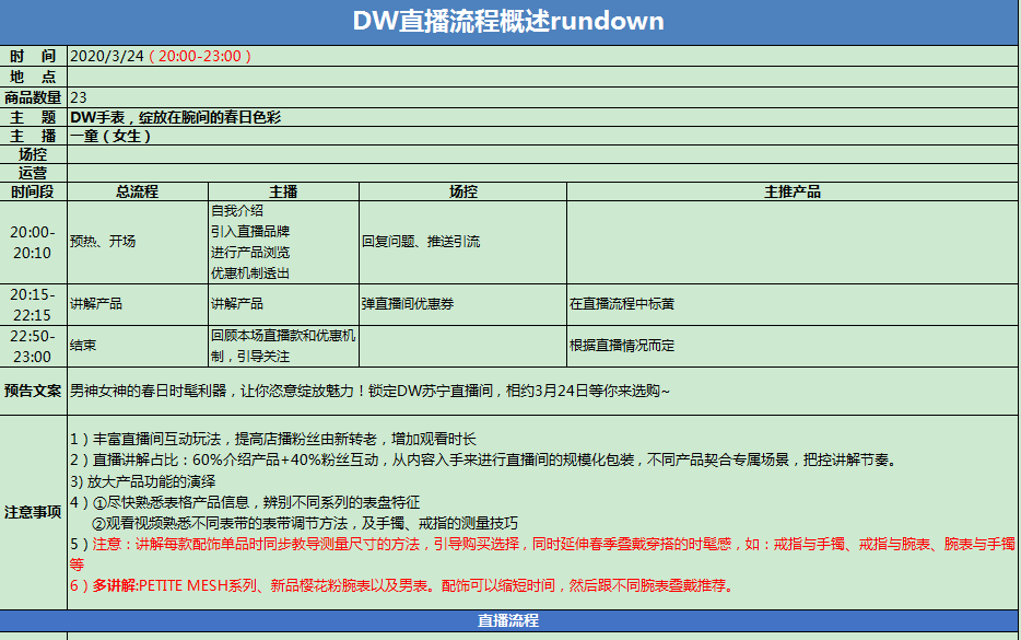 直播脚本表格模板：大全与制作教程