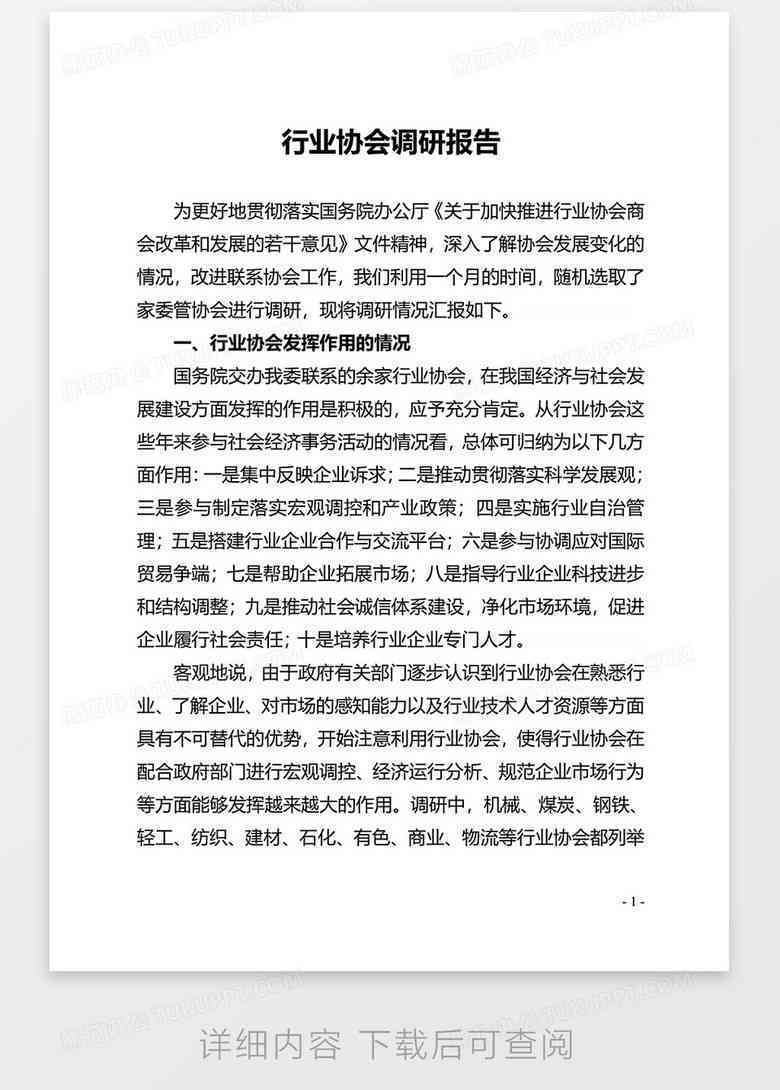 调研报告模板格式：写作范例与DOC格式指南