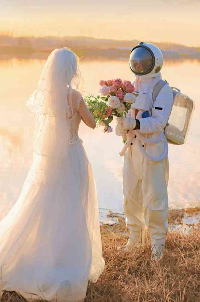 浪漫爱情婚纱照：他们的福婚礼，我们的美的短句文案，干净传递福瞬间