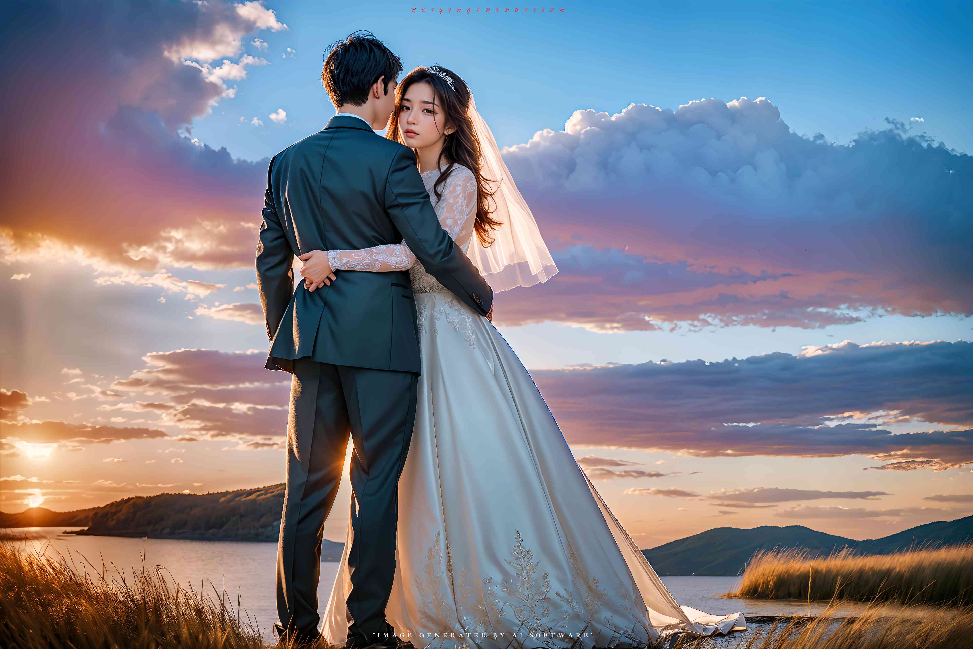 ai婚纱照文案抖音最火除了脸不像