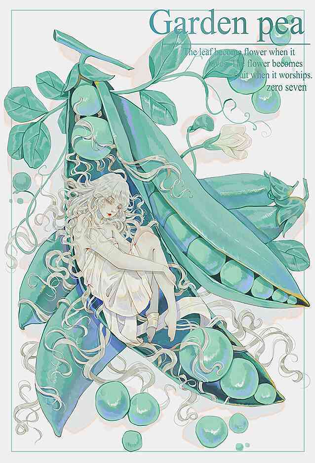 植物拟人插画：女孩与植物人角色图片集，画师创意素材库