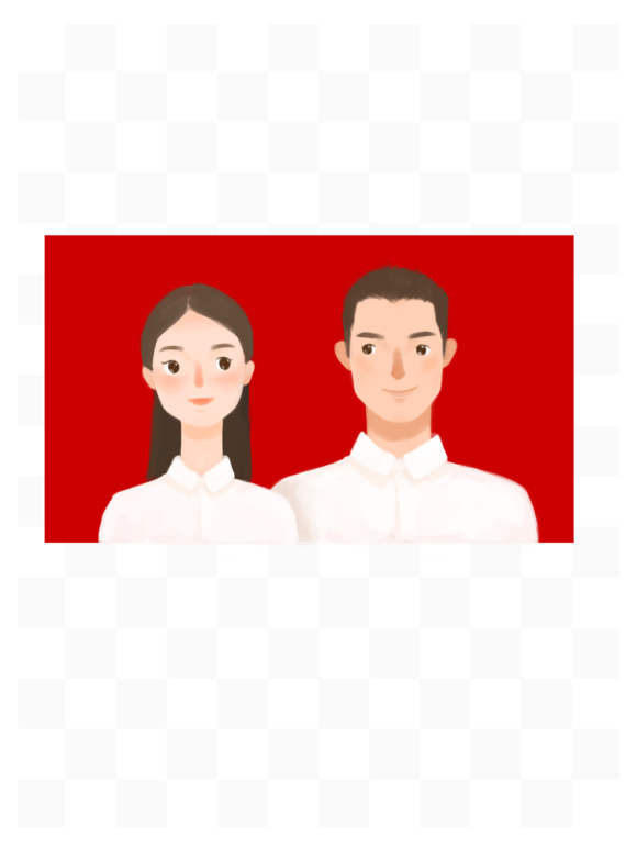 结婚登记照ai创作水彩风
