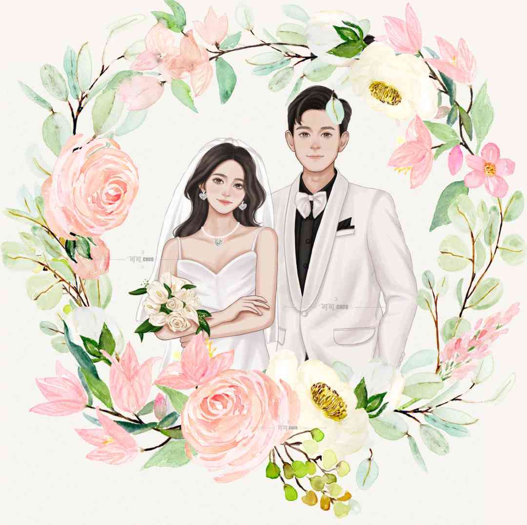 ai创作水彩风特效婚纱照
