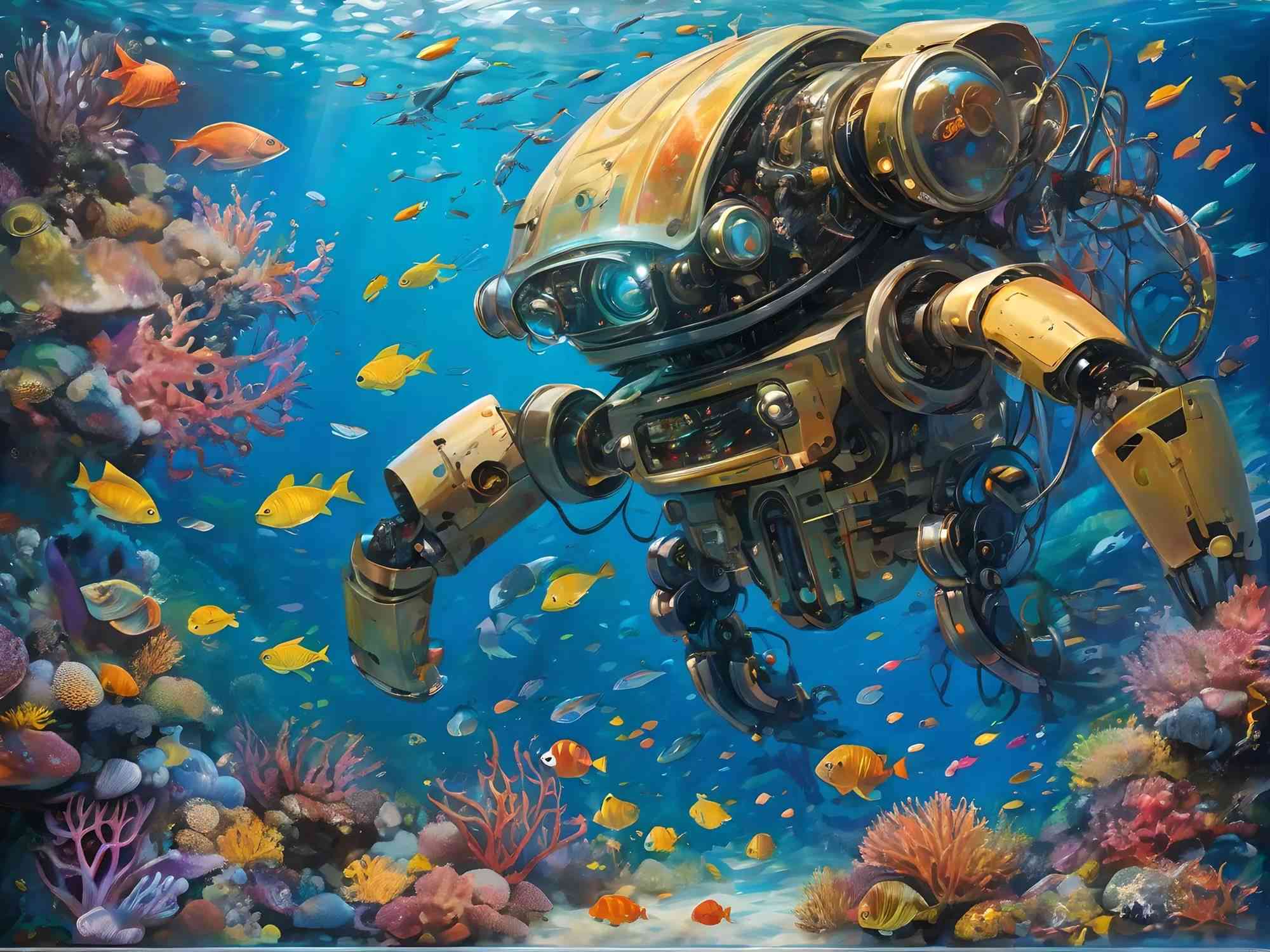AI创作水下探险：揭秘深海奇观与未知生物的奇幻之旅