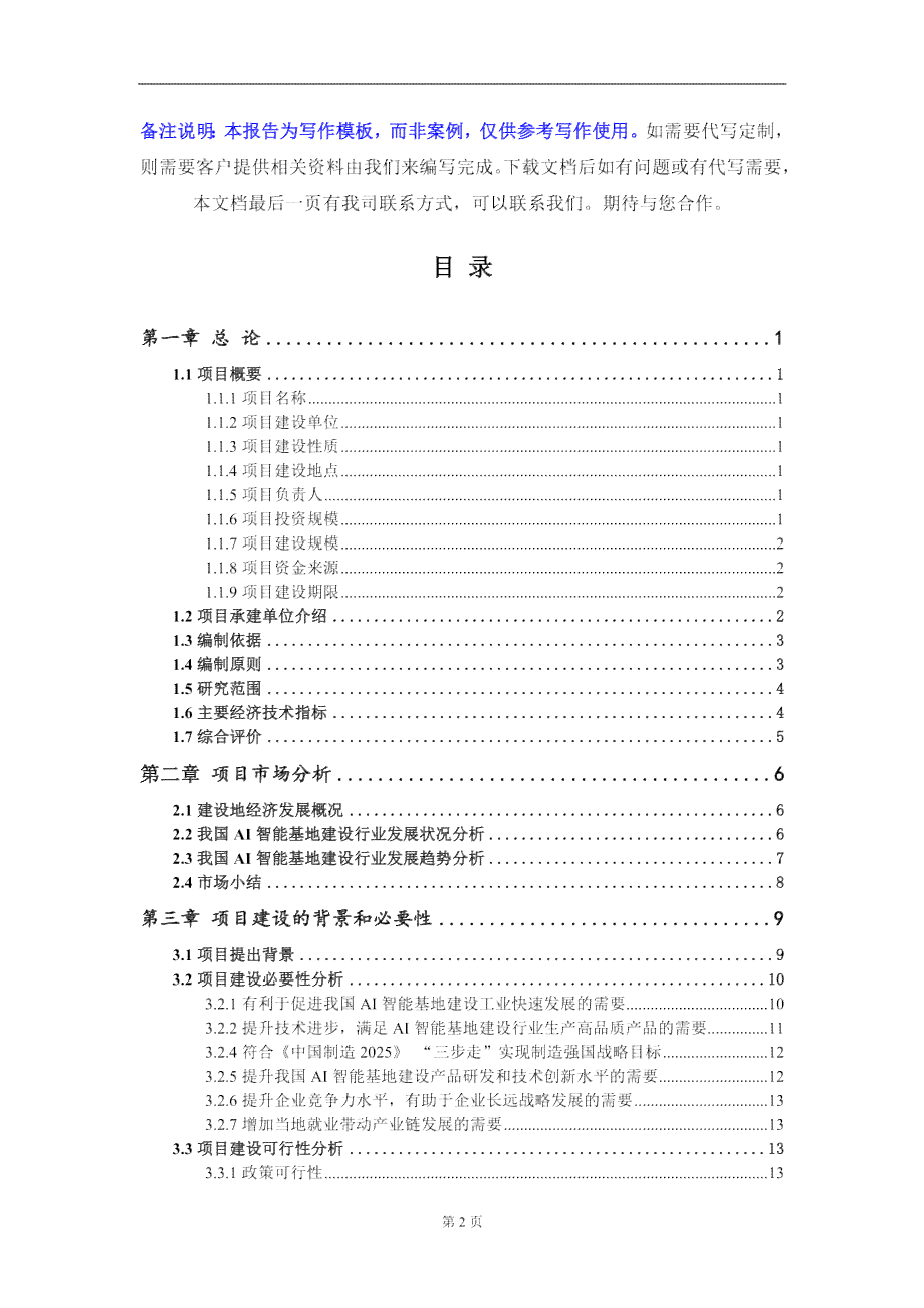 国内AI项目汇总报告模板：与撰写指南