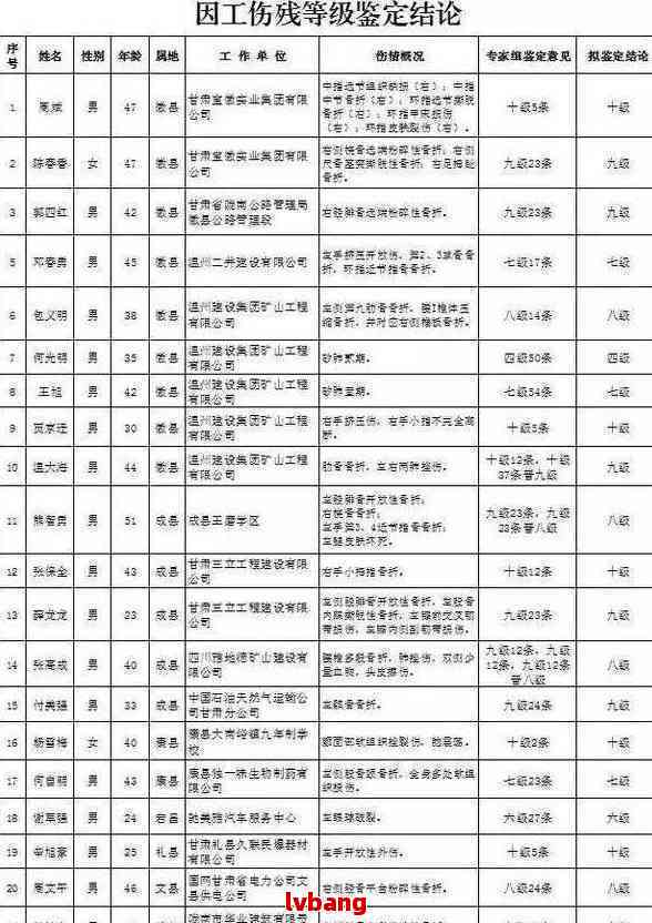 工伤事故中哪些具体伤势可被认定为工伤标准