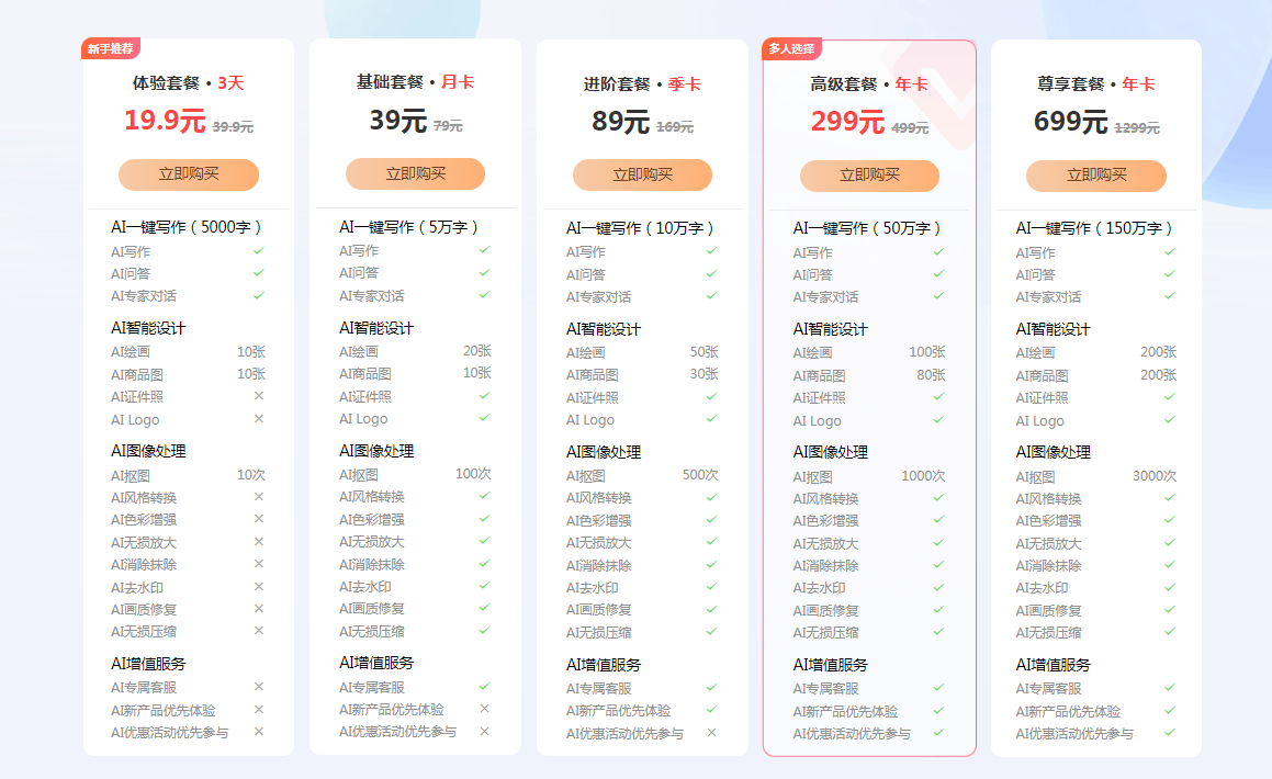 AI写作助手价格一览：揭秘各项服务费用及免费选项比较