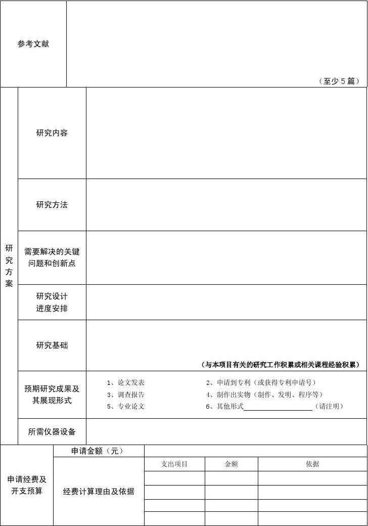课题立项申请书AI写作怎么写：格式、申请表撰写与范文精选精简版