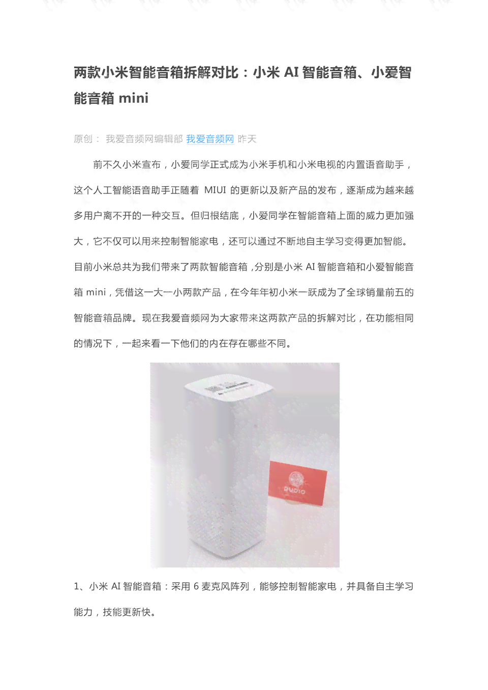 ai音箱设计报告书ppt