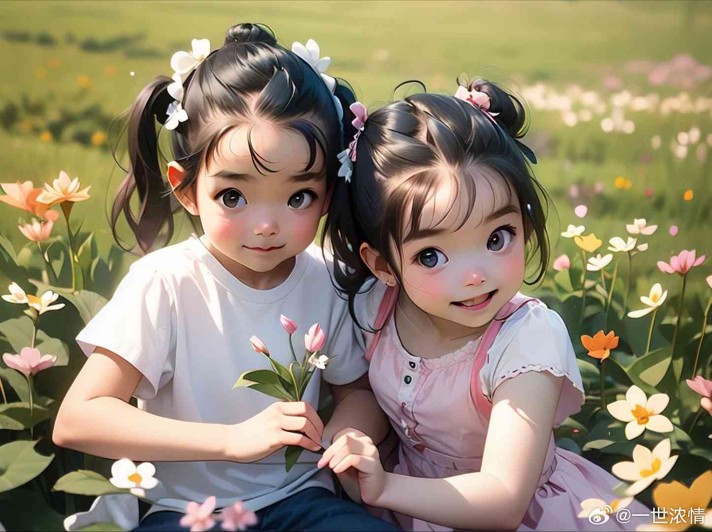姐弟ai绘画特效文案素材