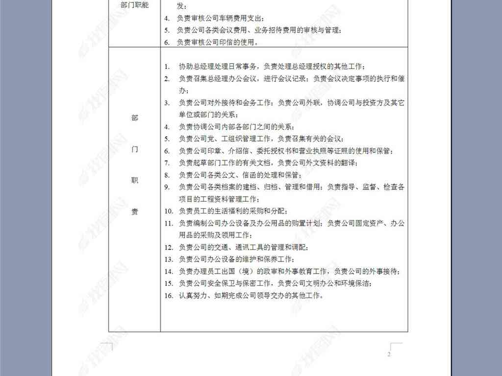 新员工入职报告模板及岗位职责说明
