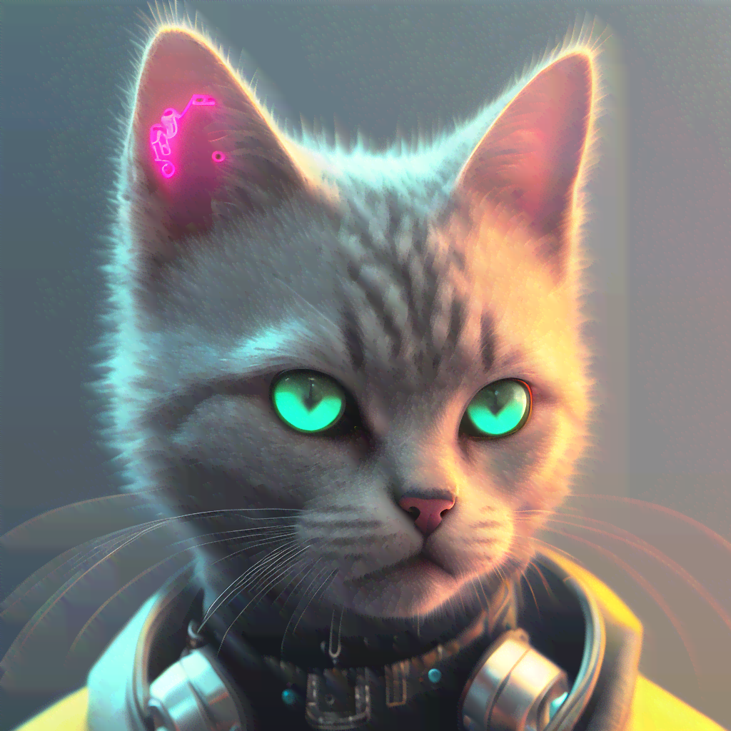 智能艺术绘制的猫咪：尽显高级质感与AI创意魅力
