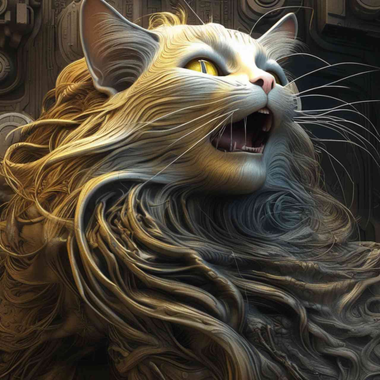 智能艺术绘制的猫咪：尽显高级质感与AI创意魅力