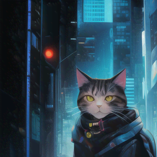 智能艺术绘制的猫咪：尽显高级质感与AI创意魅力